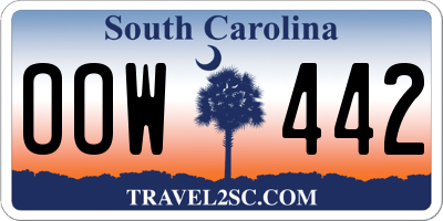 SC license plate OOW442