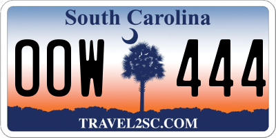 SC license plate OOW444