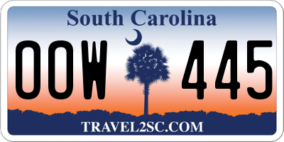 SC license plate OOW445