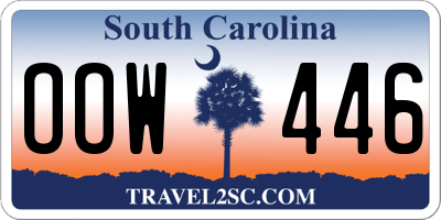 SC license plate OOW446