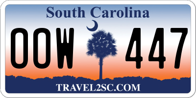 SC license plate OOW447