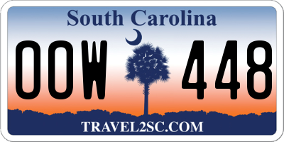 SC license plate OOW448