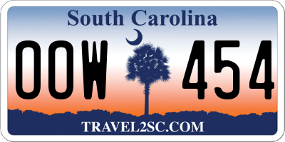 SC license plate OOW454
