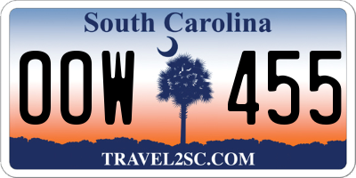 SC license plate OOW455