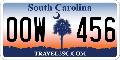 SC license plate OOW456