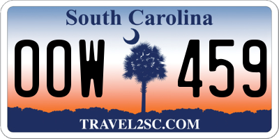 SC license plate OOW459