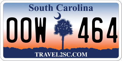 SC license plate OOW464