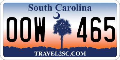 SC license plate OOW465