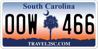SC license plate OOW466
