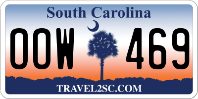 SC license plate OOW469