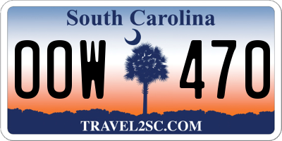 SC license plate OOW470