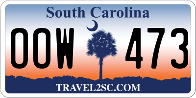 SC license plate OOW473