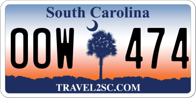 SC license plate OOW474