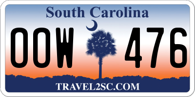 SC license plate OOW476