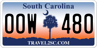 SC license plate OOW480