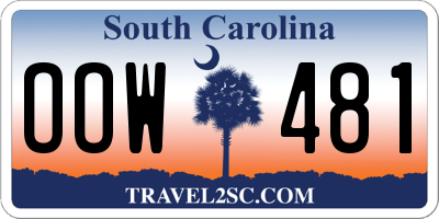 SC license plate OOW481