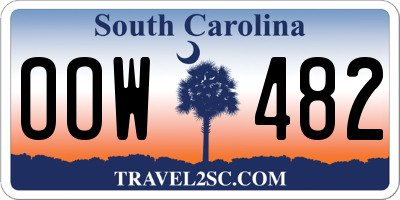 SC license plate OOW482