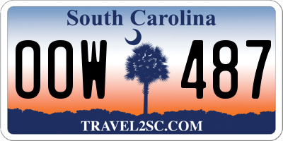 SC license plate OOW487