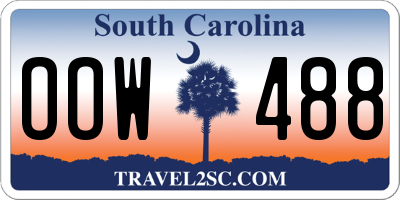 SC license plate OOW488