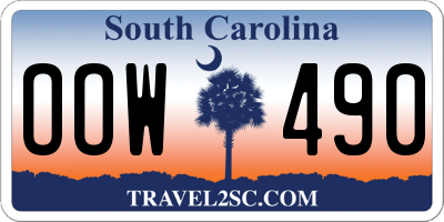 SC license plate OOW490