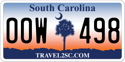 SC license plate OOW498