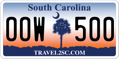 SC license plate OOW500