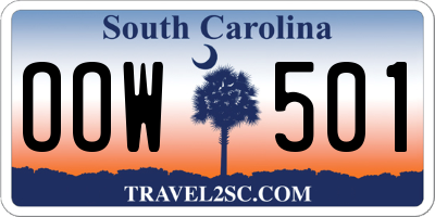 SC license plate OOW501