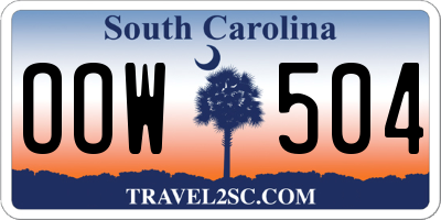 SC license plate OOW504
