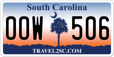 SC license plate OOW506