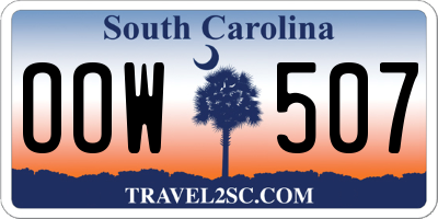 SC license plate OOW507