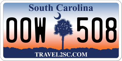 SC license plate OOW508