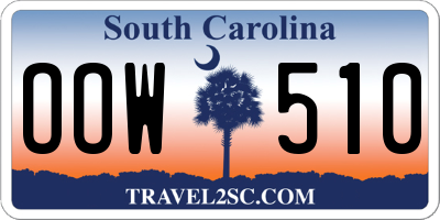 SC license plate OOW510