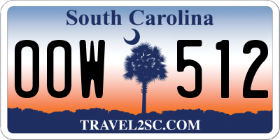 SC license plate OOW512
