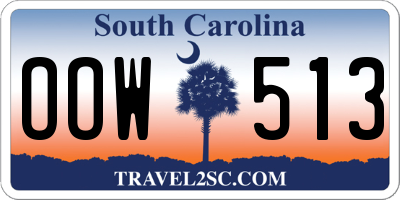 SC license plate OOW513