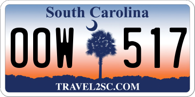SC license plate OOW517