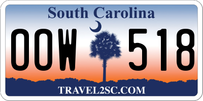 SC license plate OOW518