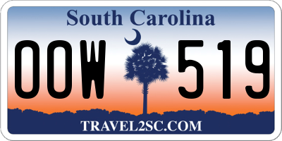 SC license plate OOW519