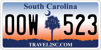 SC license plate OOW523