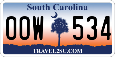 SC license plate OOW534