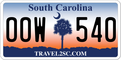 SC license plate OOW540