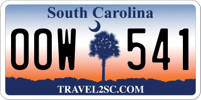 SC license plate OOW541