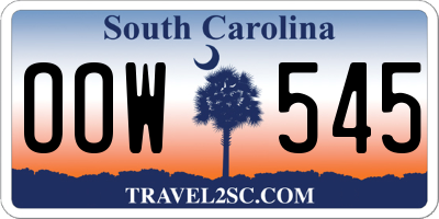 SC license plate OOW545