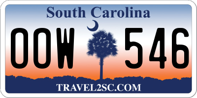 SC license plate OOW546