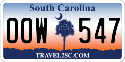 SC license plate OOW547