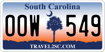 SC license plate OOW549