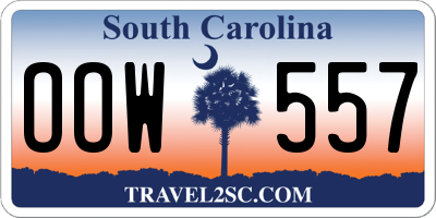SC license plate OOW557