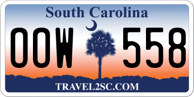 SC license plate OOW558