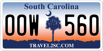 SC license plate OOW560