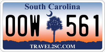 SC license plate OOW561