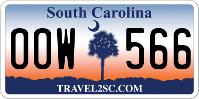 SC license plate OOW566